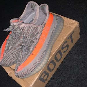 Men's Sneakers - Gray and Orange